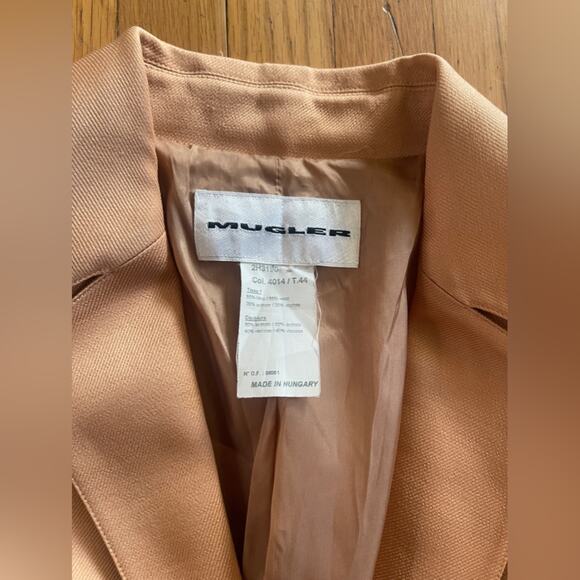 90s Vintage Thierry Mugler Peach Wool Blend Suit - Picture 16 of 16
